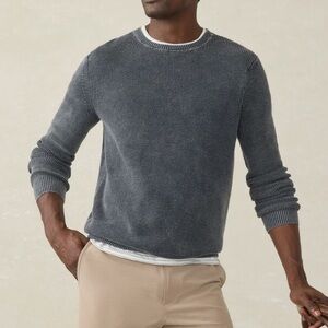 Faherty Sunwashed Crewneck Sweater - Faded Black size Small